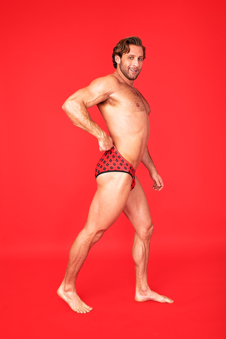 Hot Red Plaid Brief