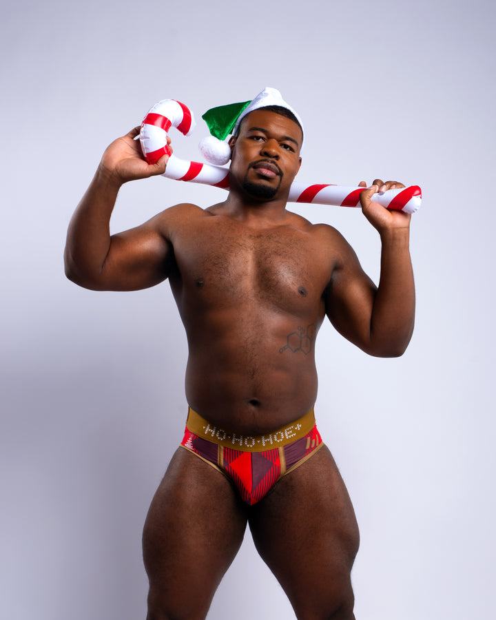 Naughty Santa Plaid Brief
